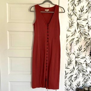 Madewell midi button front dress